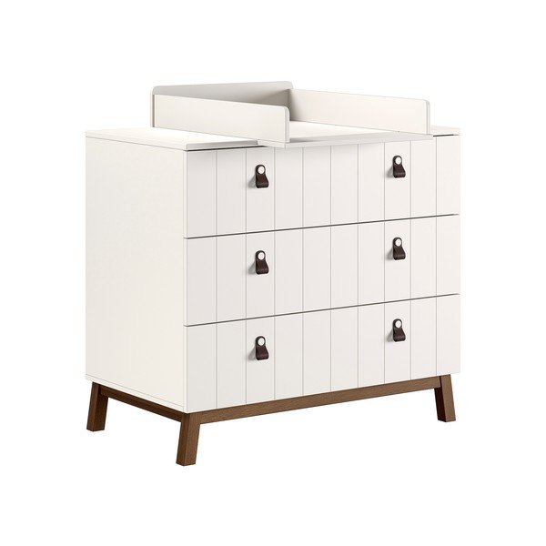 Бежов детски скрин с маса за преповиване 98,5x94x57 cm Sezane – Vipack