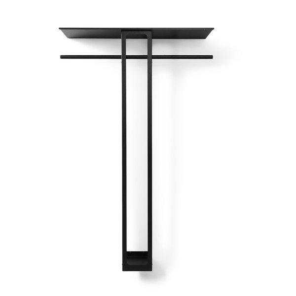 Черна стоманена стенна закачалка с рафт 100 cm Luno Large – Spinder Design-image-2