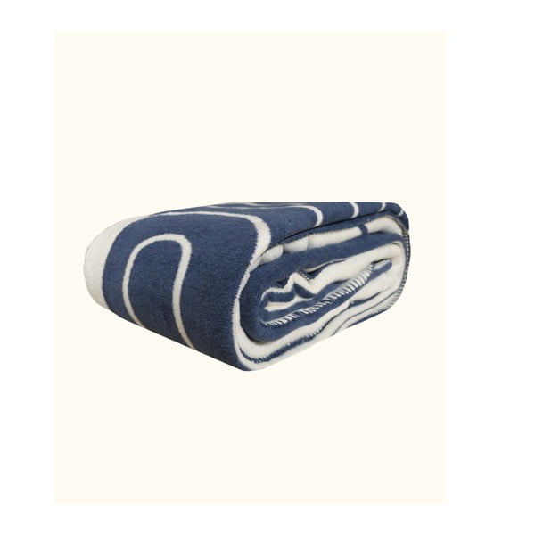 Бяла и тъмносиня покривка за единично легло 150x200 cm Twin - Oyo Concept-image-2