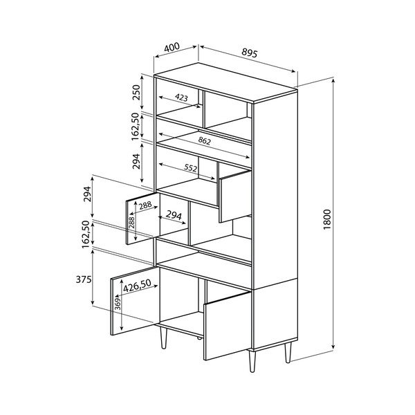 Библиотека в дъбов декор Horizon - TemaHome-image-3