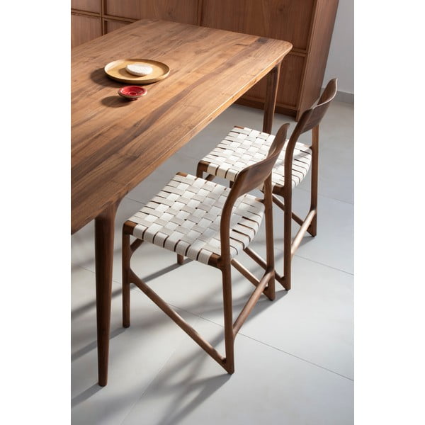 Трапезен стол в бял и кафяв цвят Fawn – Gazzda-image-2