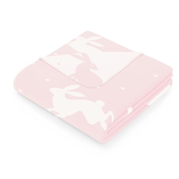 Розово одеяло със смес от памук , 150 x 200 cm Rabbit - AmeliaHome