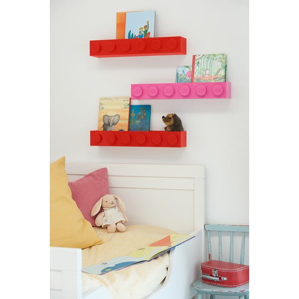 Детски червен стенен рафт Sleek - LEGO®-image-1