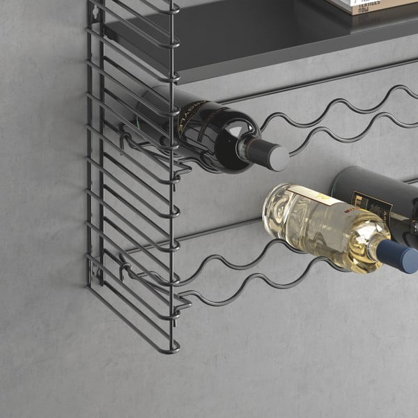 Стенен рафт със стойка за бутилки Libro - Metaltex-image-1