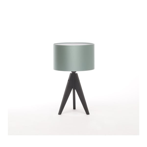 Ocelově modrá  stolní lampa 4room Artist, černá lakovaná bříza, Ø 25 cm