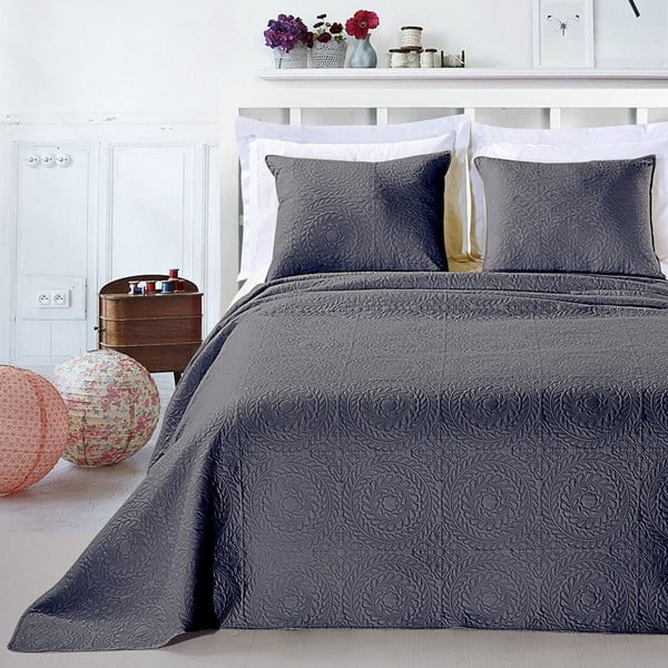 Комплект калъфка за възглавница и покривка за легло от черен микрофибър , 240 x 260 cm Elodie - DecoKing