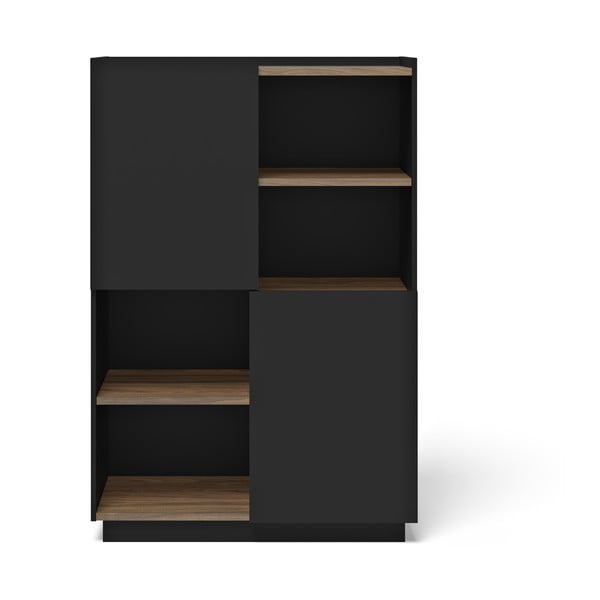Кафяво-черен шкаф за книги от орех 180x83 cm Nina - TemaHome