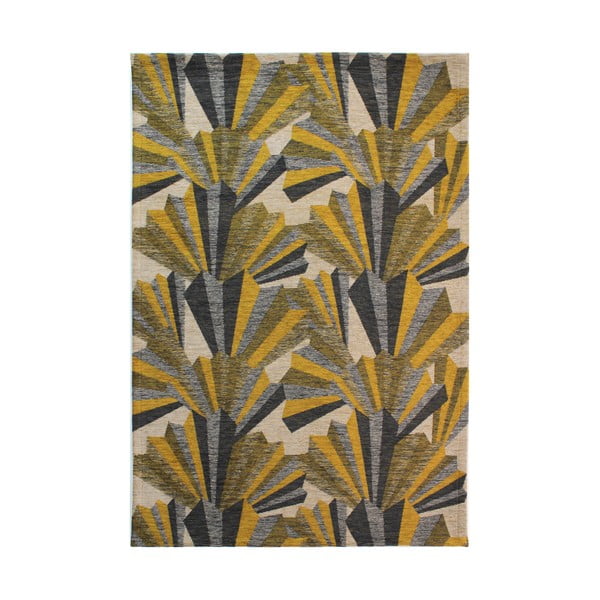 Жълто-сив ръчно тъкан килим Fanfare, 200 x 290 cm - Flair Rugs