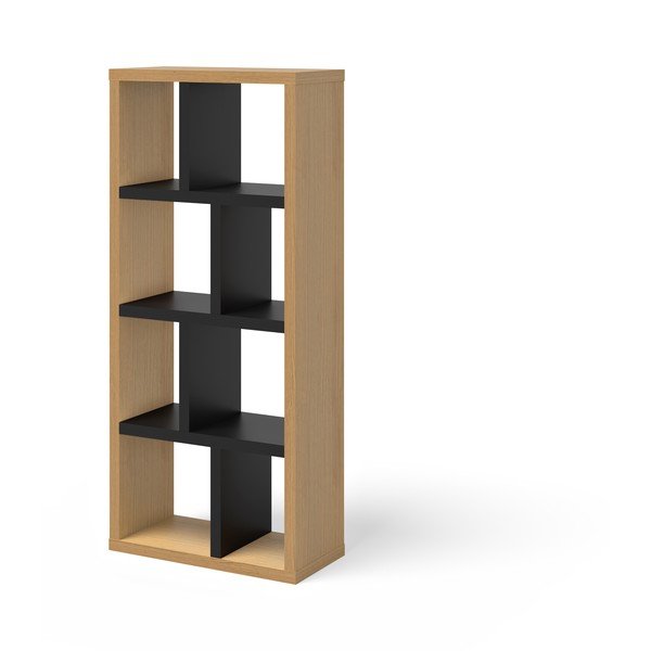Етажерка за книги в дъбов декор в черен и естествен цвят 70x159 cm Berlin - TemaHome-image-3