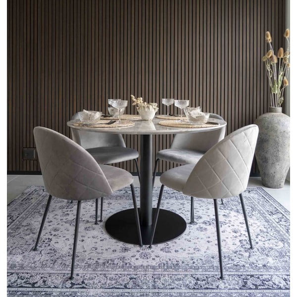 Светлосиви кадифени трапезни столове в комплект от 2 броя Geneve - House Nordic-image-1