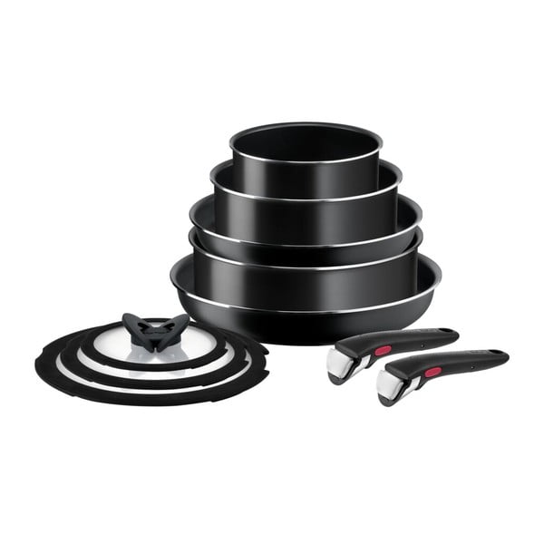 Алуминиев комплект съдове 10 бр. INGENIO EASY COOK & CLEAN BLAC L1549042 – Tefal