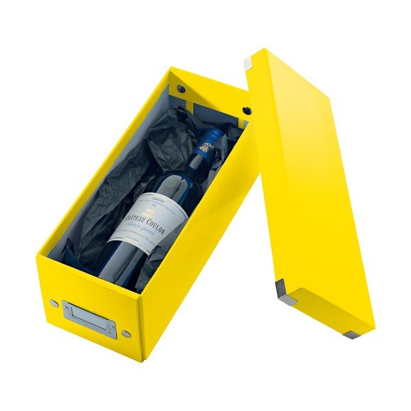 Жълта картонена кутия за съхранение с капак 14x35x14 cm Click&Store – Leitz-image-3