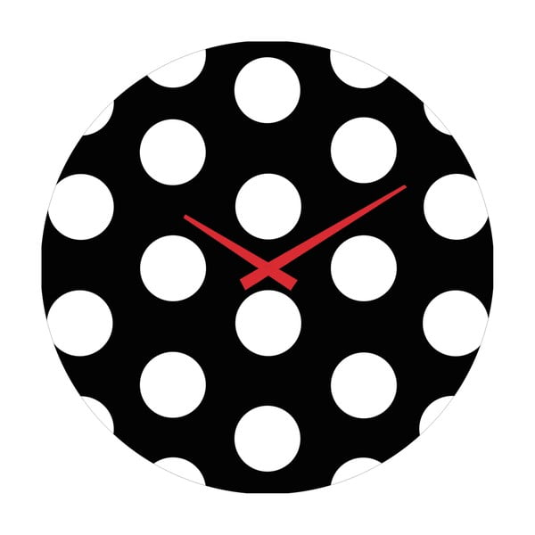 Стъклен часовник Dots, 30 cm - Postershop