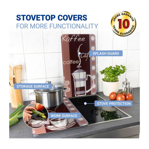 Комплект от 2 стъклени капака за печка Кафе, 52 x 30 cm Coffee Flamour - Maximex-image-4