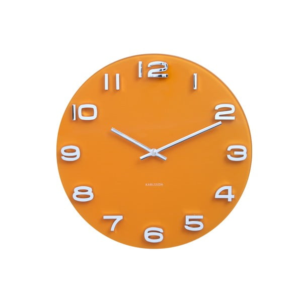 Oranžové hodiny Karlsson Vintage, ø 35 cm