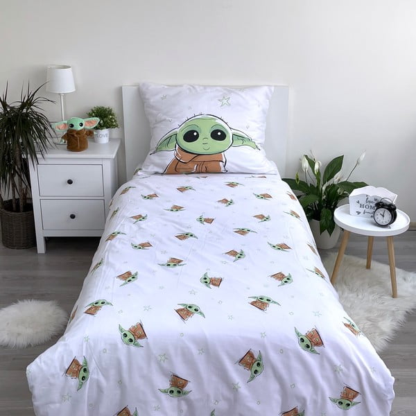 Памучно детско спално бельо за единично легло 140x200 cm Star Wars Baby Yoda - Jerry Fabrics-image-2