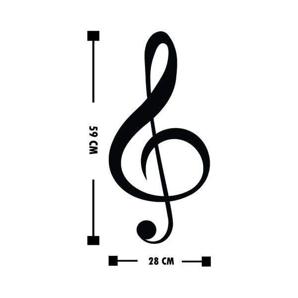 Черна декорация за стена Treble Clef - Wallity-image-3