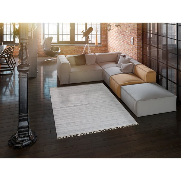 Светлосив килим за открито, изработен от рециклирана пластмаса Liso, 140 x 200 cm - Universal-image-1