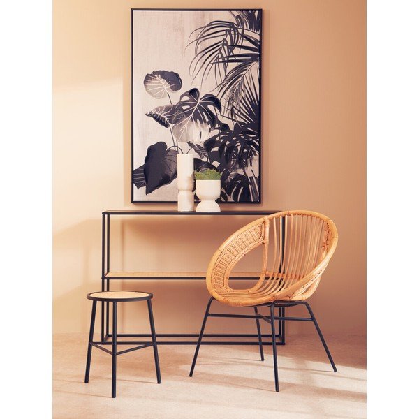 Черен/в естествен цвят ратанов стол Depok – Premier Housewares-image-3