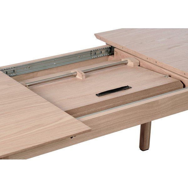 Сгъваема трапезна маса с допълнителна плоча от декор от дъб  95x190 cm Bari – Unique Furniture-image-2