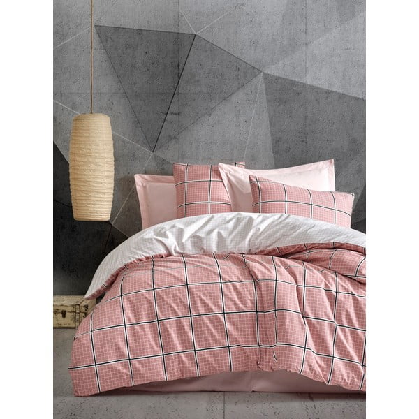 Розов чаршаф за единично легло от памук ранфорс Cotton Box , 160 x 240 cm Ronny - Mijolnir