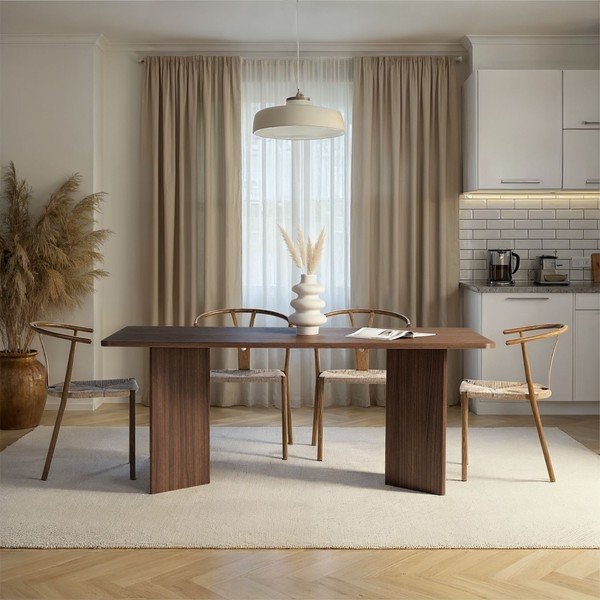 Трапезна маса от декор от орех 90x180 cm Linza – Kalune Design-image-2