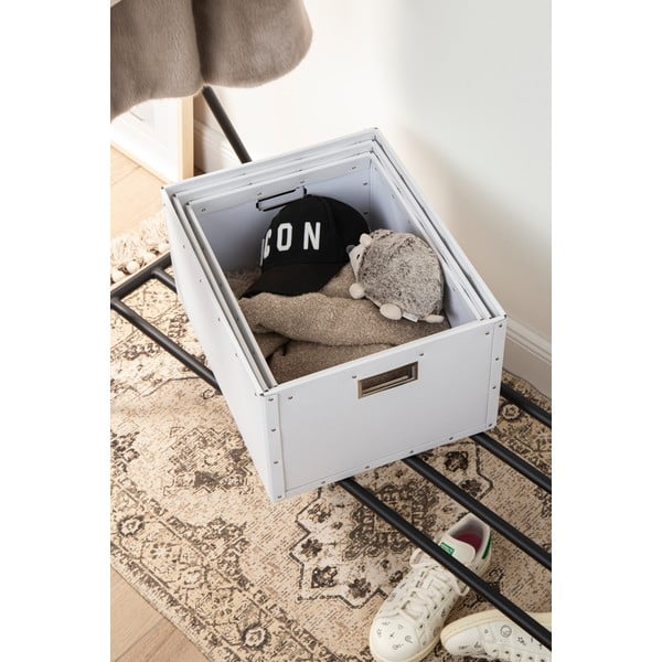 Бели картонени кутии за съхранение в комплект от 3 броя Ture - Bigso Box of Sweden-image-2
