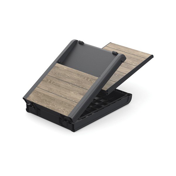 Тъмнокафяв пластмасов позициониране/сгъваем градински шезлонг Deco Porto – Keter-image-3