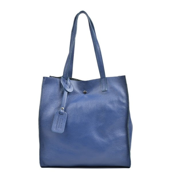 Синя кожена чанта Leslie - Isabella Rhea