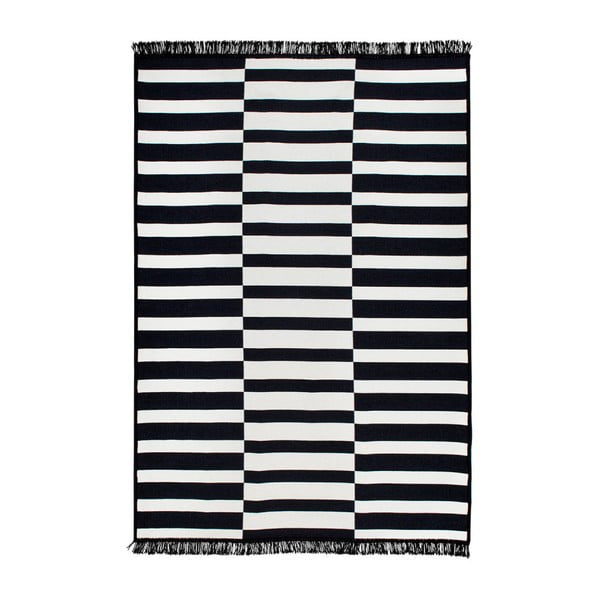 Черно-бял двустранен килим Порос, 140 x 215 cm - Cihan Bilisim Tekstil