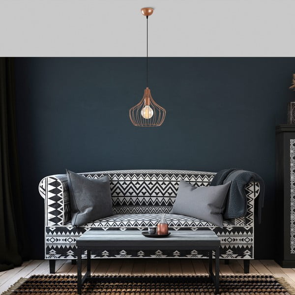 Висящо осветително тяло в меден цвят с метален абажур ø 27 cm Mezopotamya – Opviq lights-image-1