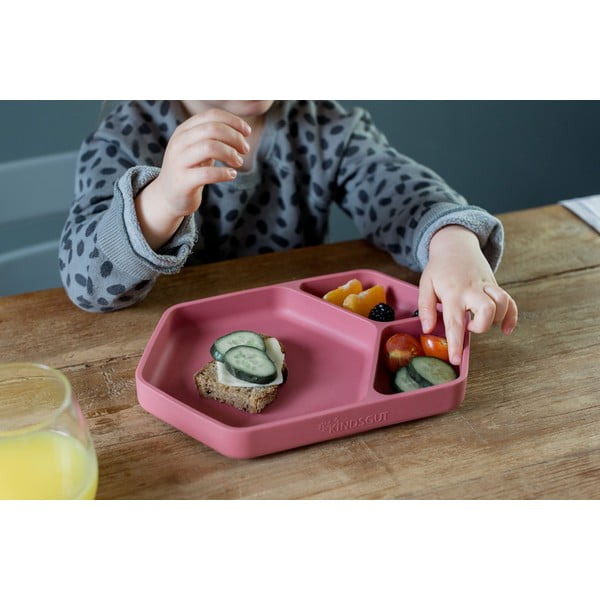 Червена силиконова детска чиния 16x25 cm – Kindsgut-image-4