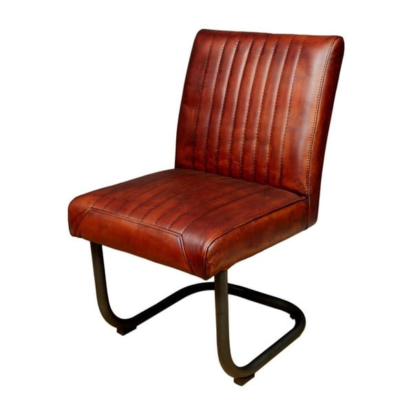 Světle hnědá jídelní židle s koženým potahem a područkami HSM Collection Nevada