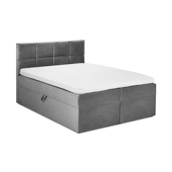 Сиво кадифено двойно легло , 180 x 200 cm Mimicry - Mazzini Beds