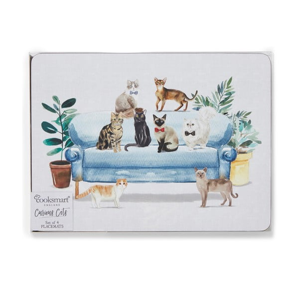 Коркова подложка 4 бр. 21,5x29 см Curious Cats - Cooksmart ®-image-3