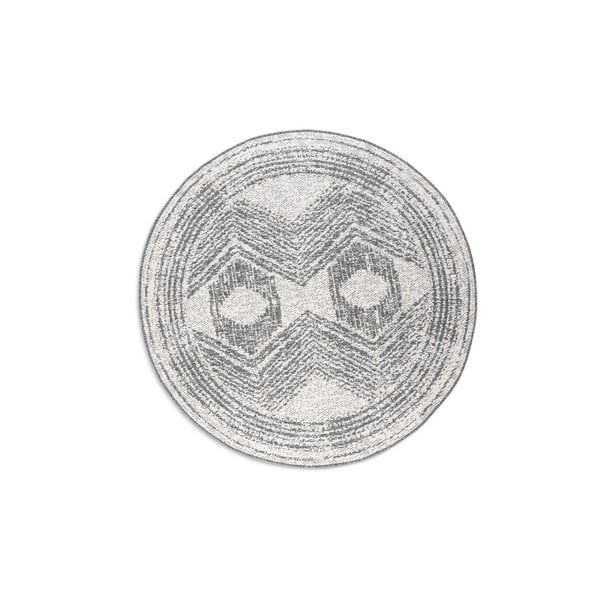 Сиво-кремав кръгъл външен килим ø 140 cm Gemini – Elle Decoration