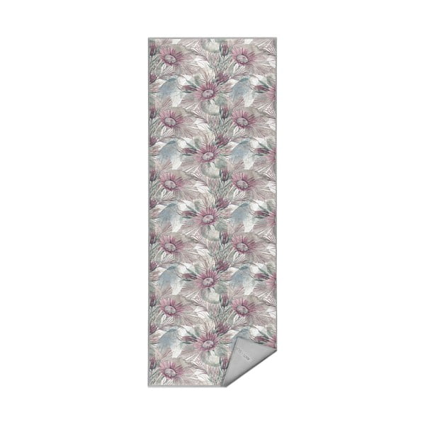 Лилаво-сива пътека подходяща за пране 80x200 cm Dusty Flowers – Mila Home