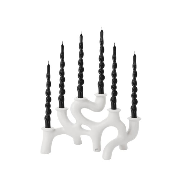 Бял свещник от полирезин Swirls - PT LIVING-image-2