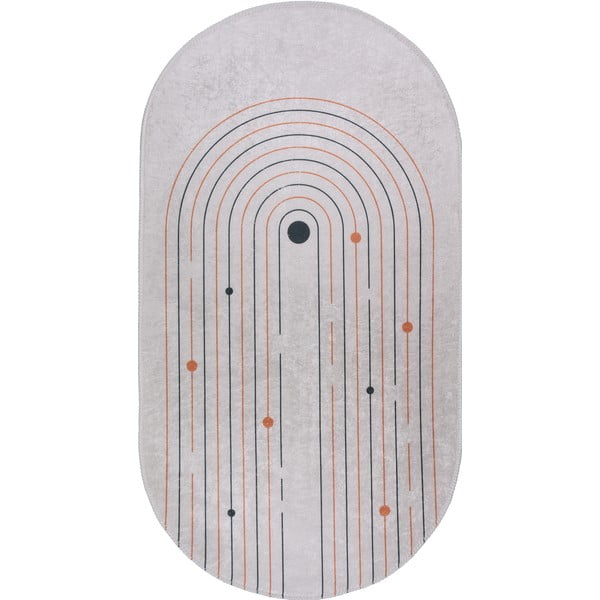 Кремав миещ се килим 60x100 cm Oval - Vitaus