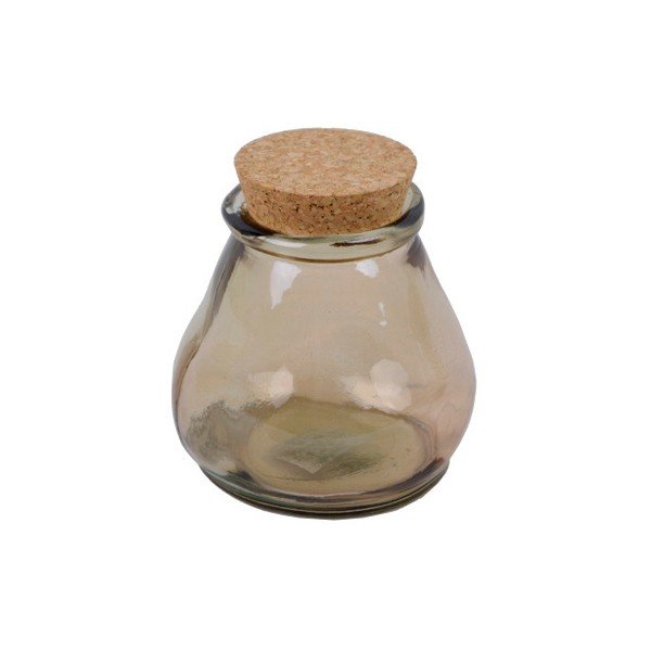 Hnědá sklenice s korkovým uzávěrem Ego Dekor, 380 ml