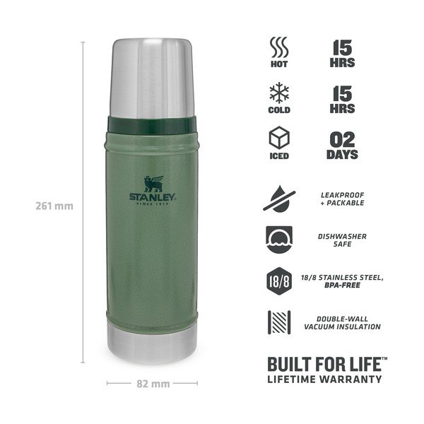 Зелен термос с чаша 470 ml - Stanley-image-4