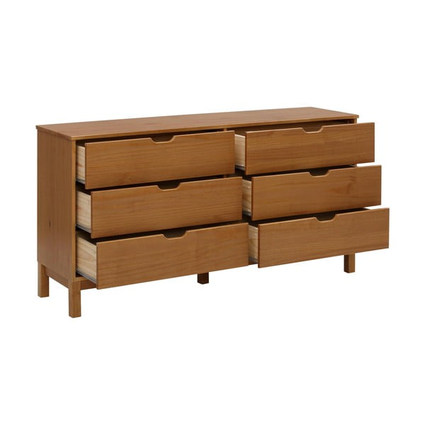 Нисък скрин от масивен бор в естествен цвят 150x75 cm Post – Støraa-image-2