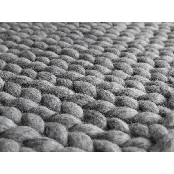 Стоманено сив плетен вълнен килим , 170 x 240 cm Braided Rugs - Wooldot-image-2