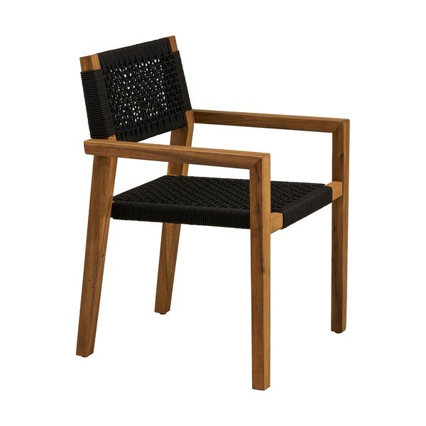 Черен градински стол от масивно дърво Anzio – House Nordic-image-3