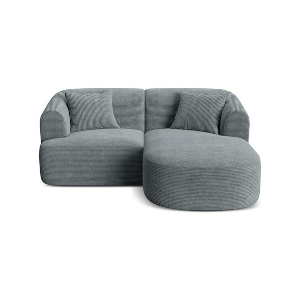 Тъмносив ъглов диван от рипсено кадифе (десен ъгъл) Campi – Cosmopolitan Design