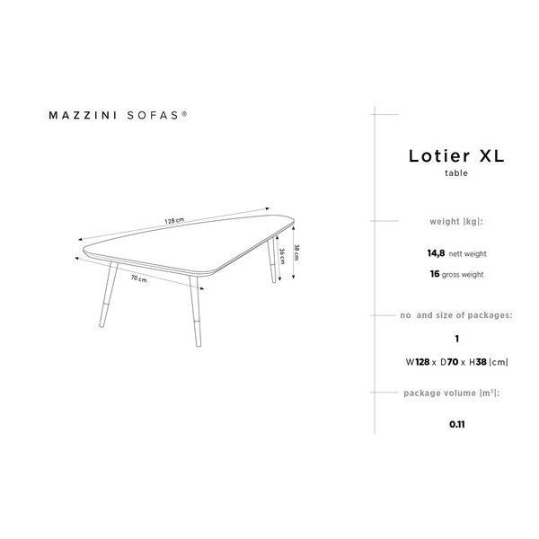 Масичка за кафе от борова дървесина Lotier - Mazzini Sofas-image-1