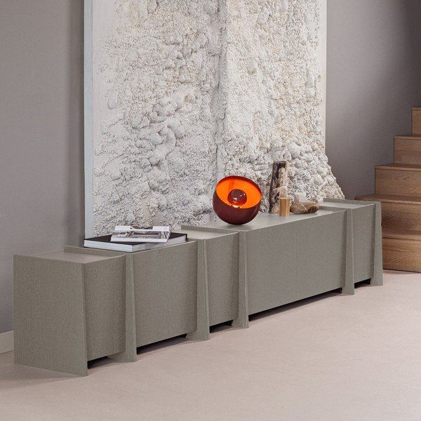 Сива маса за телевизор от декор от ясен 102x53x44 cm Brock – WOOOD-image-1