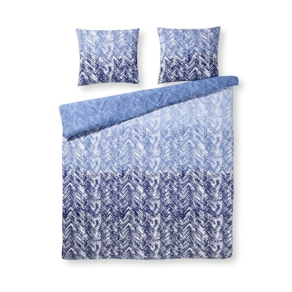 Син памучен чаршаф за двойно легло Dex Blue, 240 x 200 cm - Ekkelboom