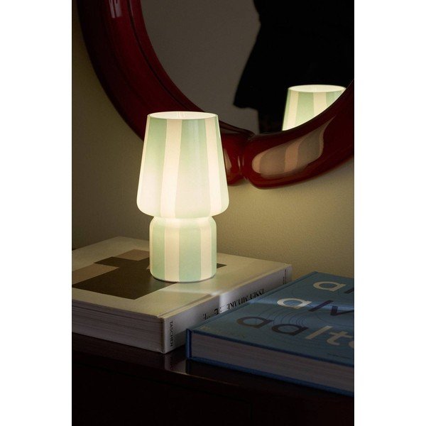 Бяла/синя стъклена настолна лампа (височина 21,5 cm) Carlo – Ellos Home-image-1