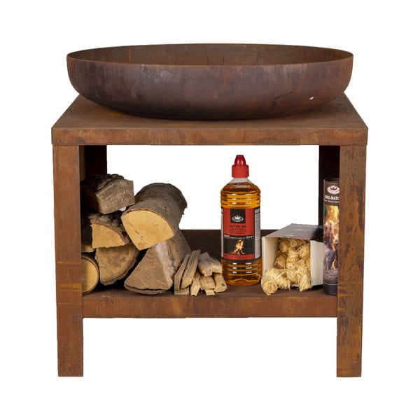 Камина с дървен поднос в ръждив декор - Esschert Design-image-2